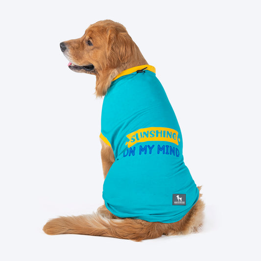 HUFT Sunshine On My Mind T-Shirt For Dogs - Light Blue - Heads Up For Tails