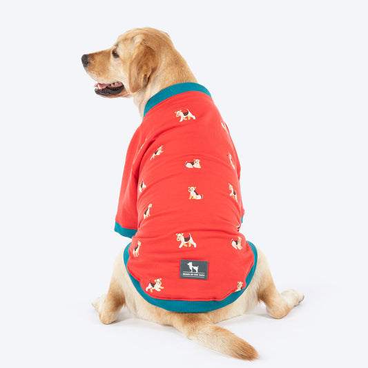 HUFT Pup Parade Sweatshirt For Big Dog - Red