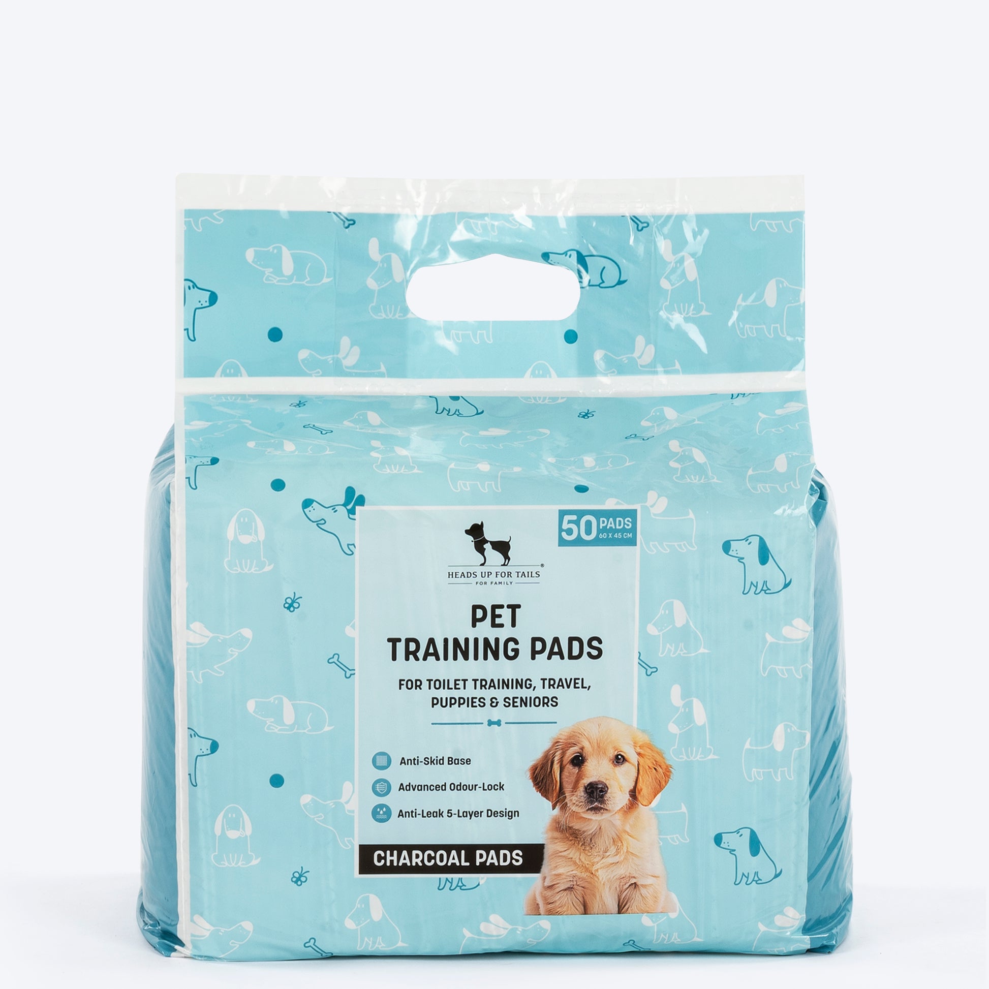 HUFT Charcoal Pet Training Pads - 60 x 45 cm - Heads Up For Tails