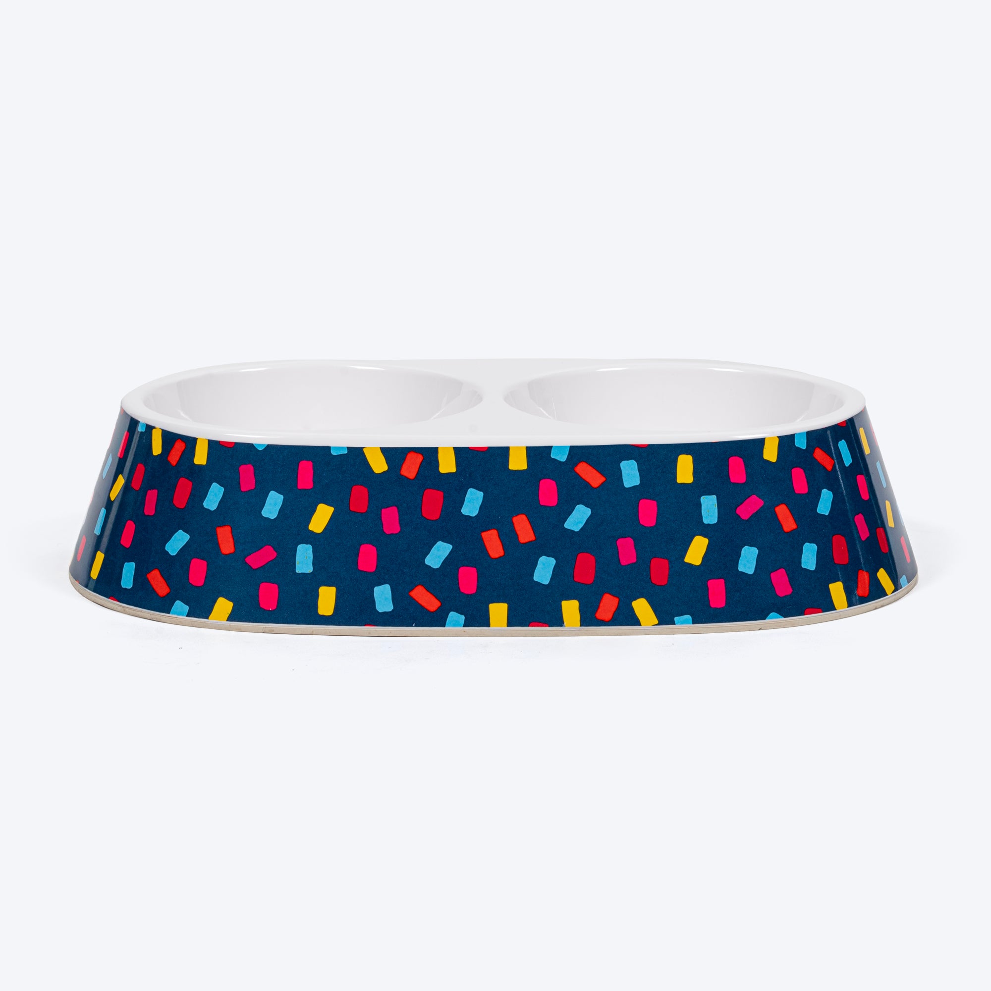 HUFT Love Confetti Printed Melamine Double Diner For Dogs Heads Up huft-love-confetti-printed-melamine-double-diner-for-dogs-heads-up