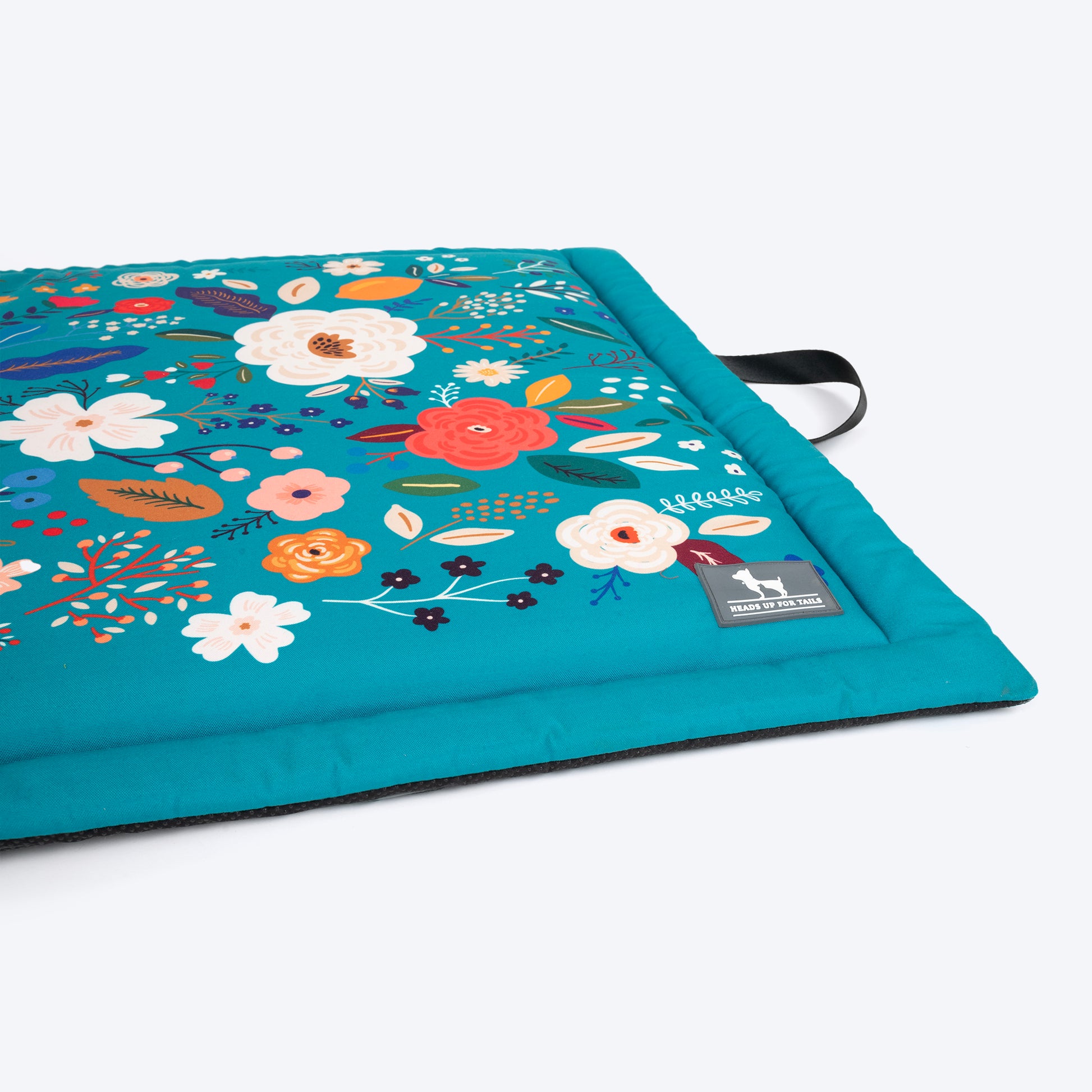 HUFT Blooming Days Lounger Mat For Dog & Cat - Teal Green - Heads Up For Tails