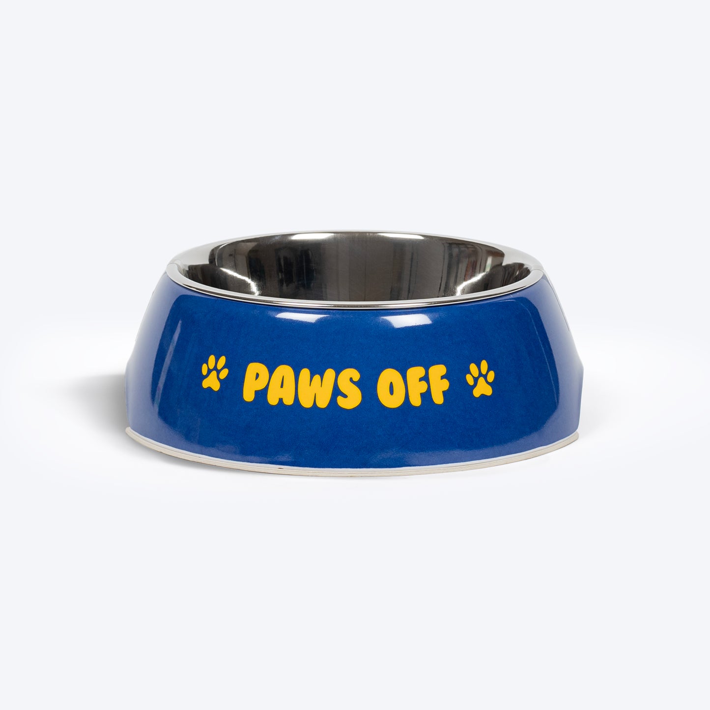 HUFT Paws Off Printed Melamine Bowl for Dogs - Blue - Heads Up For Tails