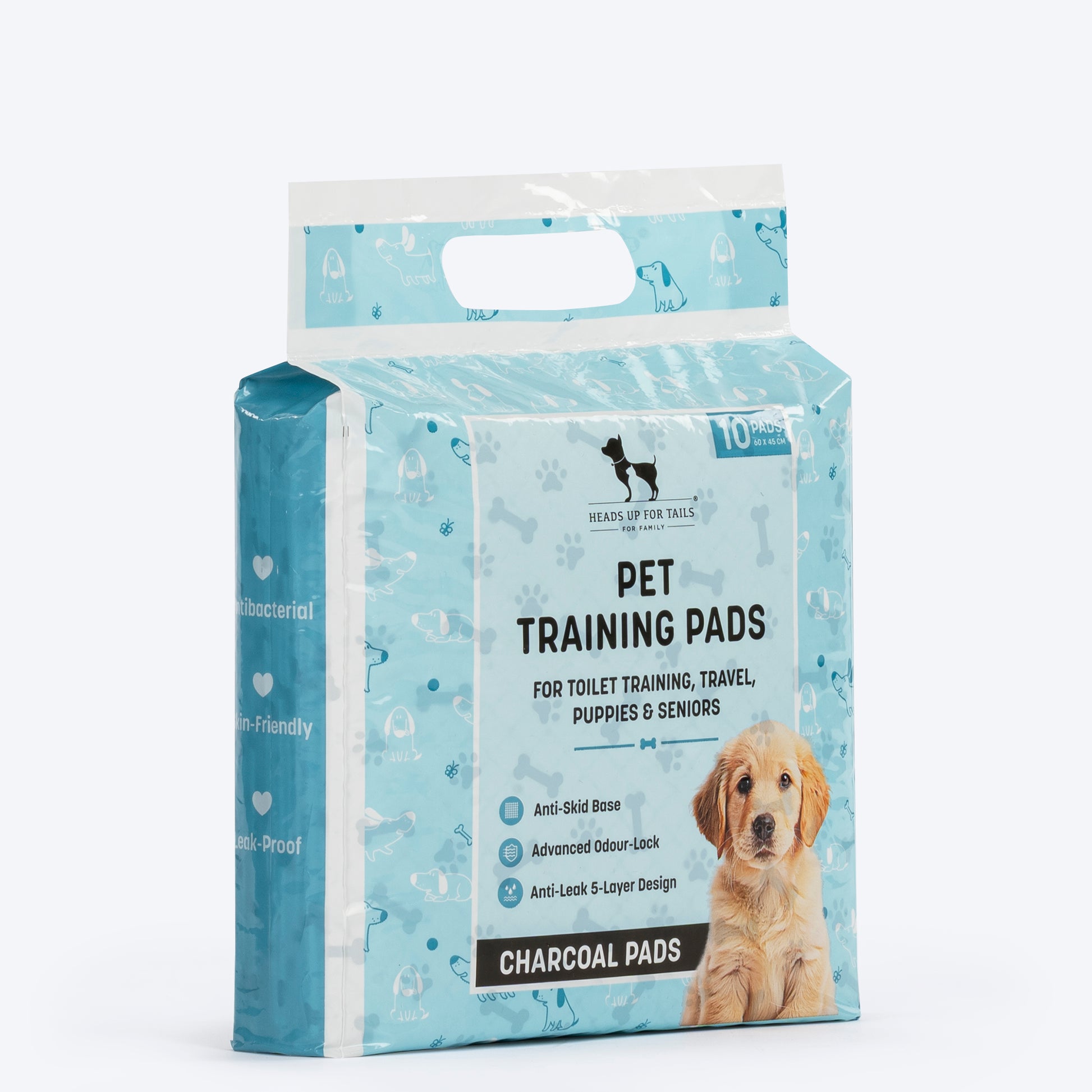 HUFT Charcoal Pet Training Pads - 60 x 45 cm - Heads Up For Tails