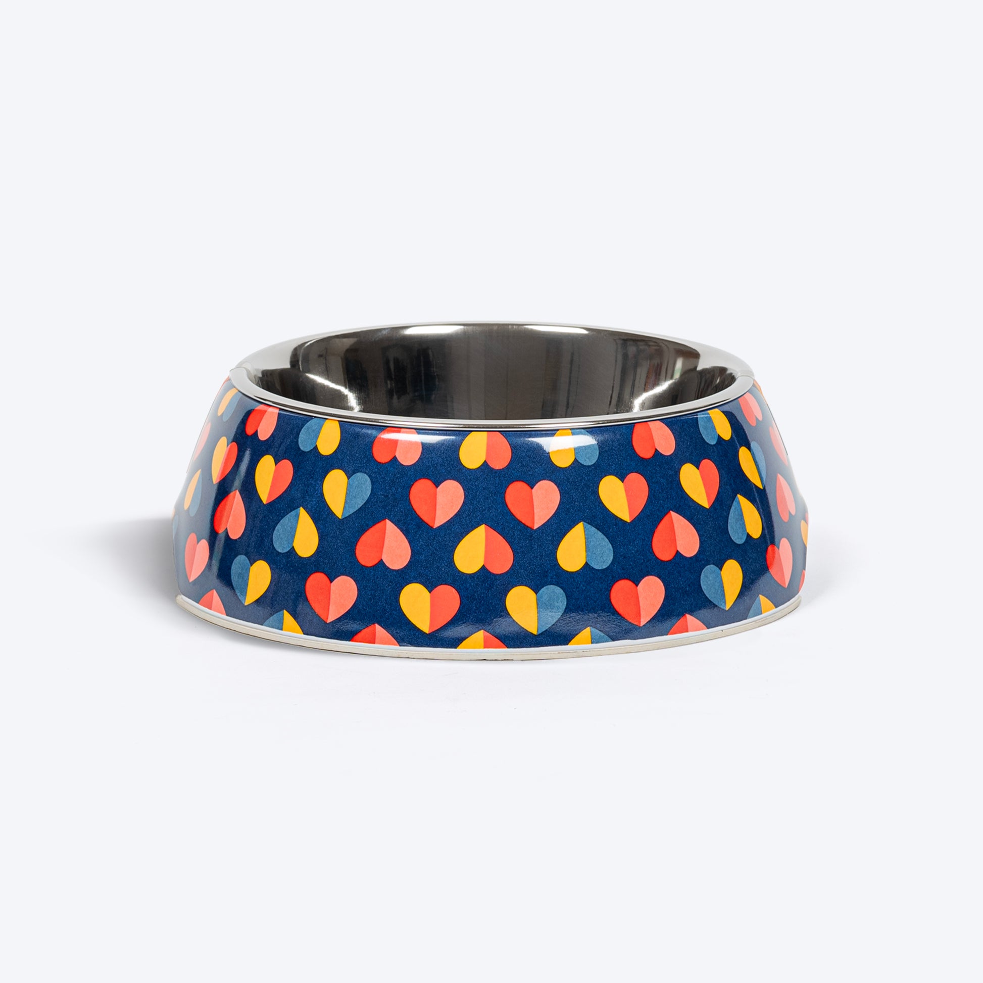 HUFT Love Struck Printed Melamine Bowl for Dogs - Navy - Heads Up For Tails