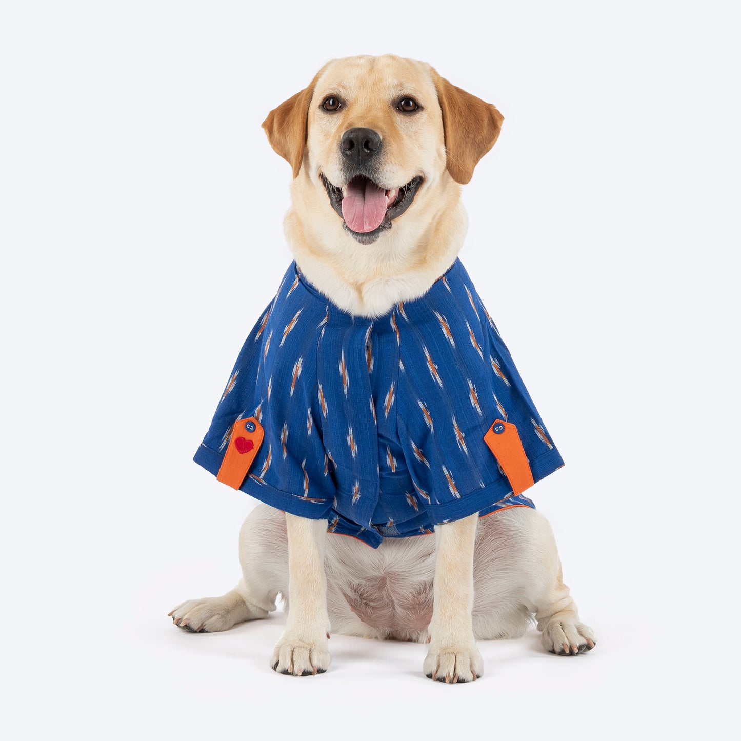 HUFT EthniPaw Ikat Kurta For Dog - Navy Blue