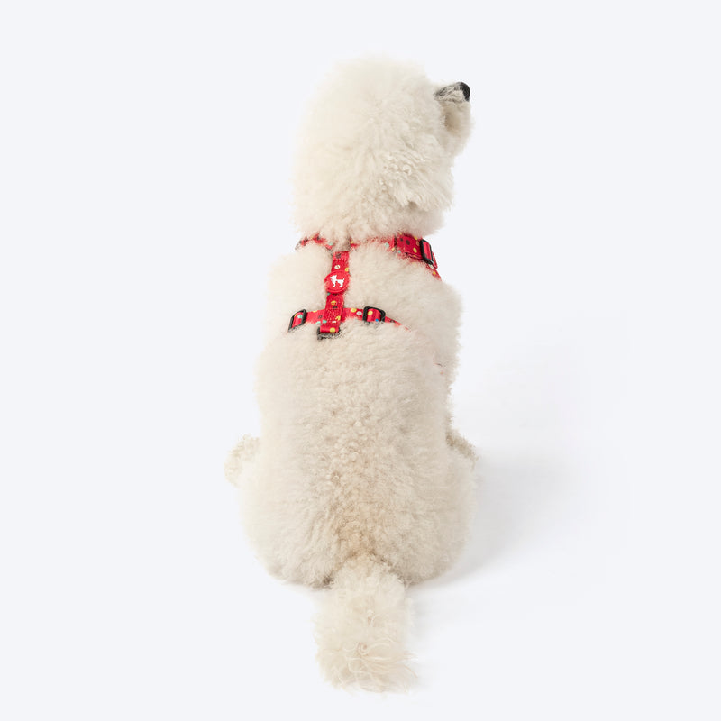 HUFT Polka Play Adjustable Harness For Dog - Red - Heads Up For Tails