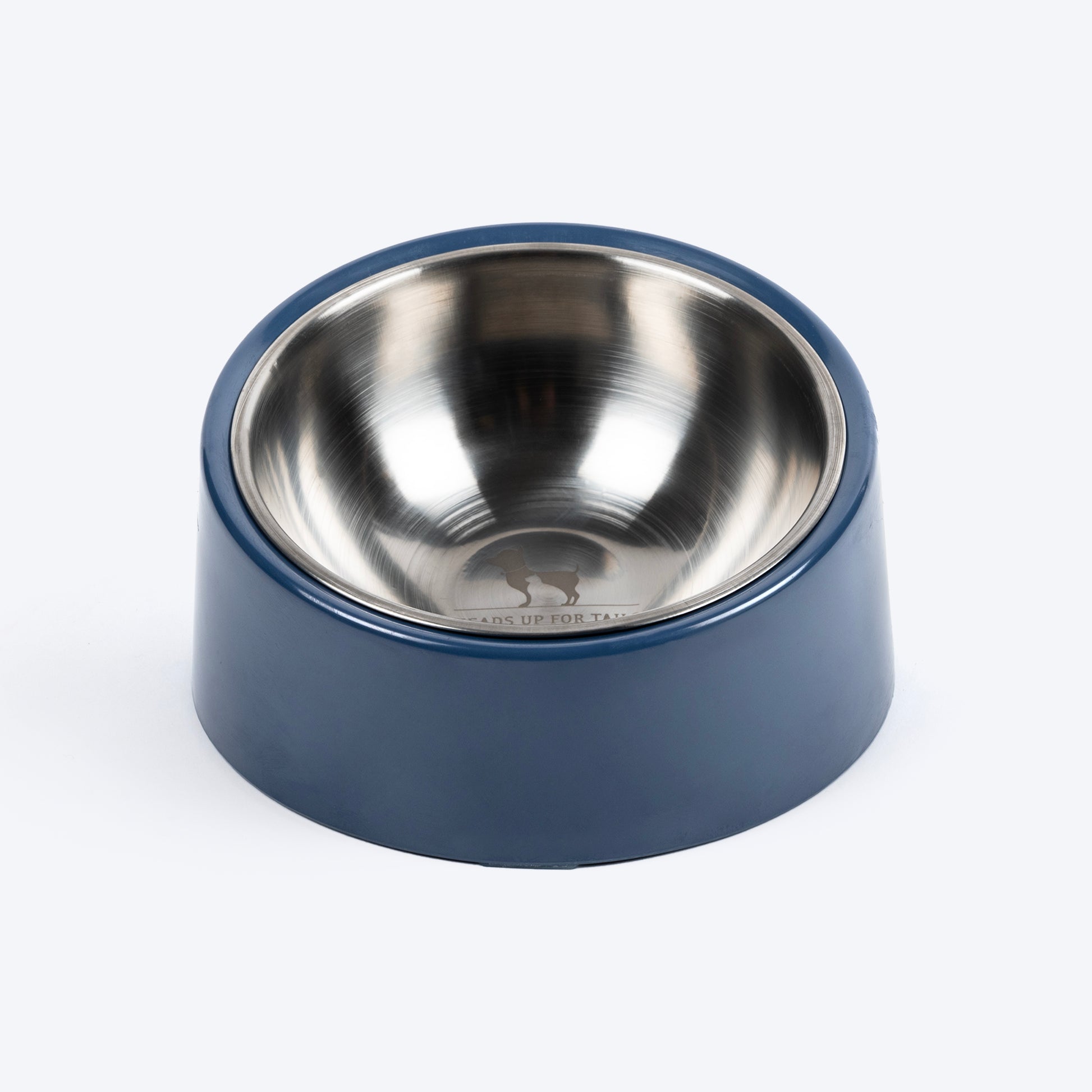 Tails Melamine / Stainless Steel Pet Bowl Black - Large