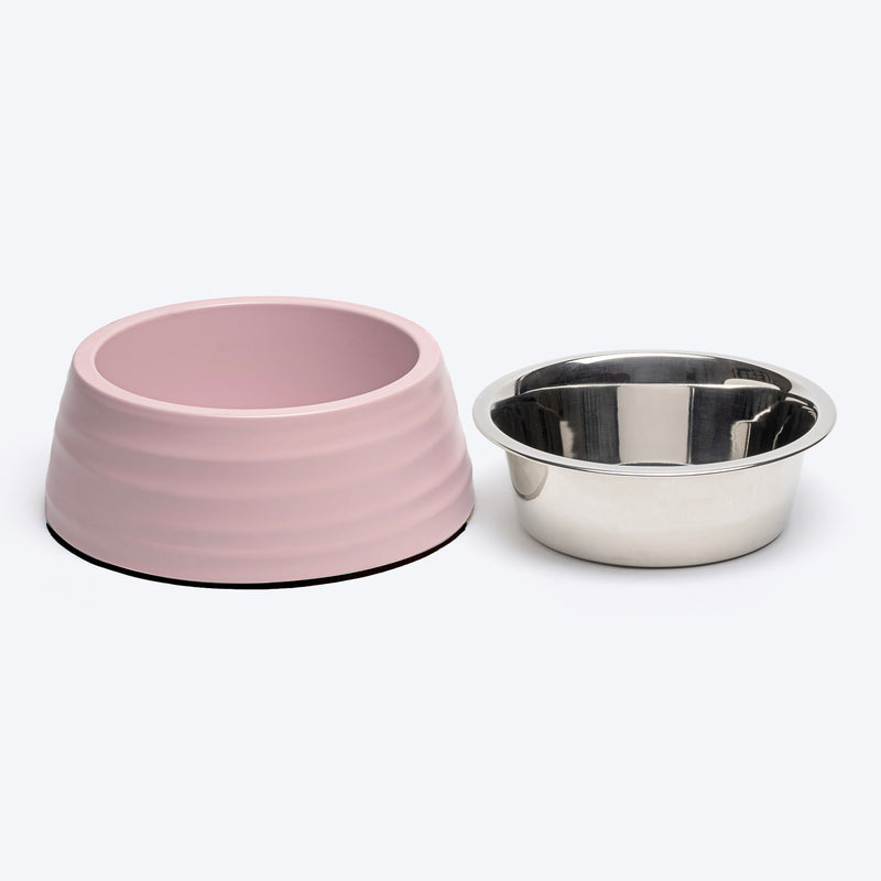 HUFT Breezy Basics Wave Embossed Melamine Bowl For Dog - Peach - Heads Up For Tails
