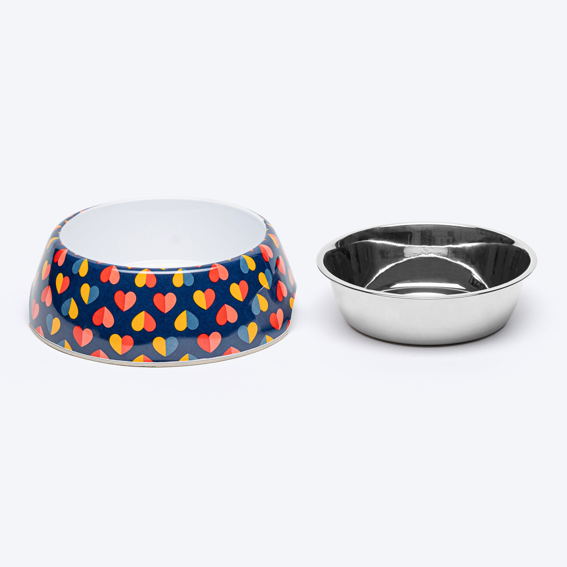 HUFT Love Struck Printed Melamine Bowl for Dogs - Navy - Heads Up For Tails