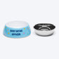 HUFT Chief Eating Officer Printed Melamine Bowl For Dogs - Skyblue - Heads Up For Tails