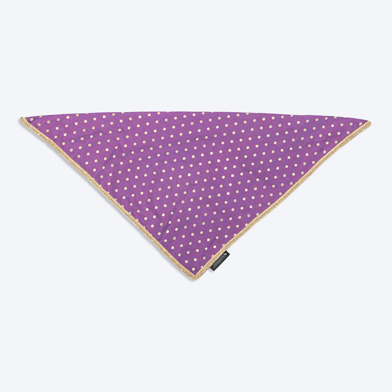HUFT Desi Glam Knot Bandana For Dog - Purple - Heads Up For Tails