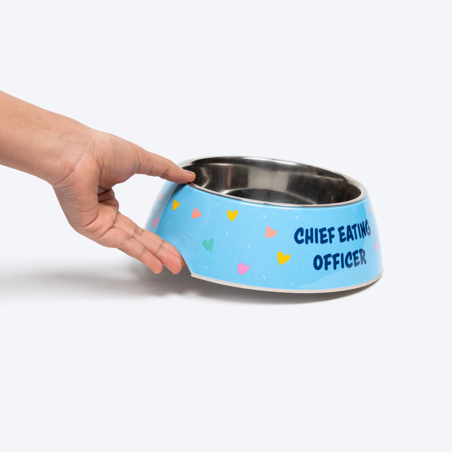 HUFT Chief Eating Officer Printed Melamine Bowl For Dogs - Skyblue - Heads Up For Tails