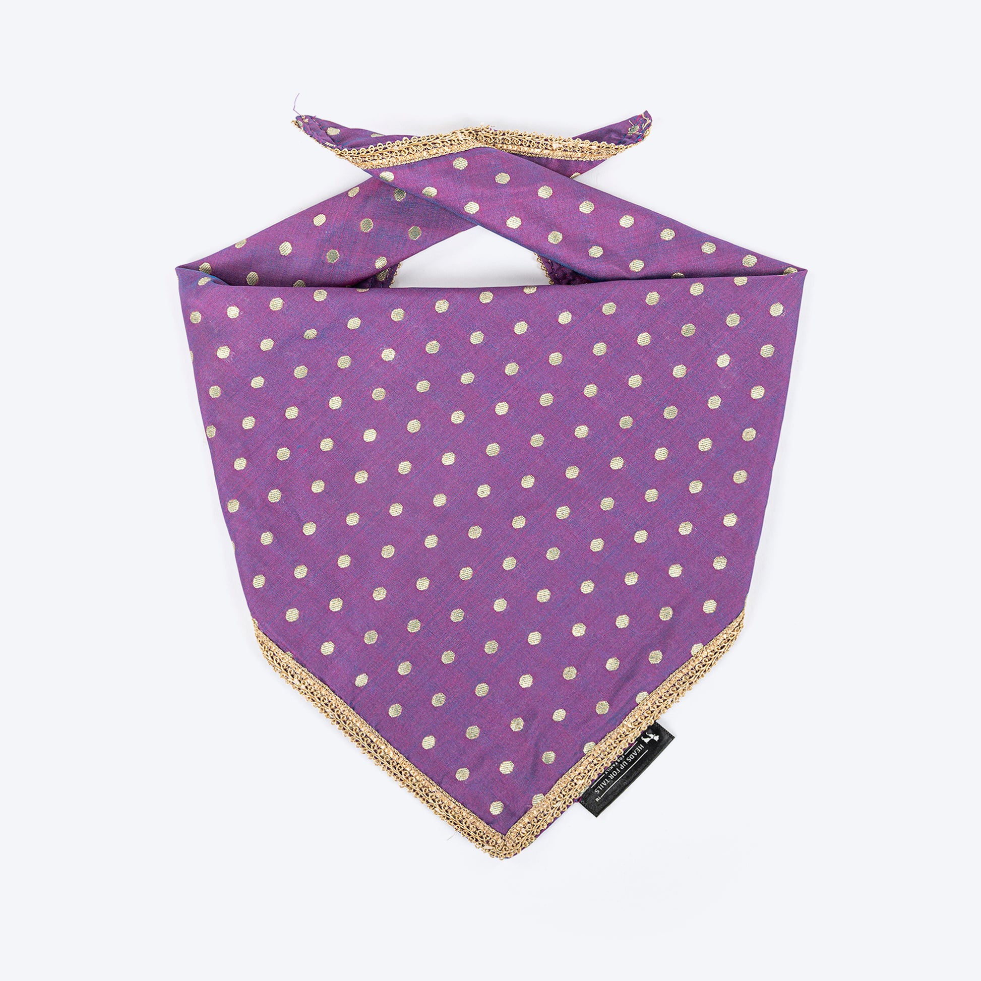 HUFT Desi Glam Knot Bandana For Dog - Purple - Heads Up For Tails