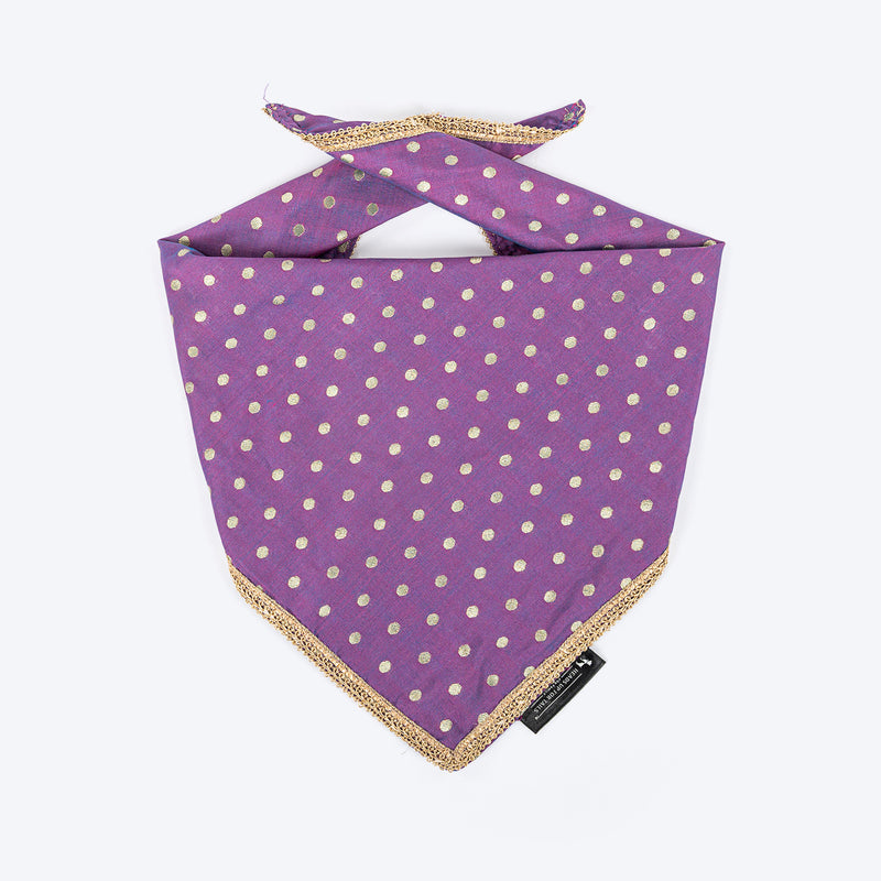 HUFT Desi Glam Knot Bandana For Dog - Purple - Heads Up For Tails