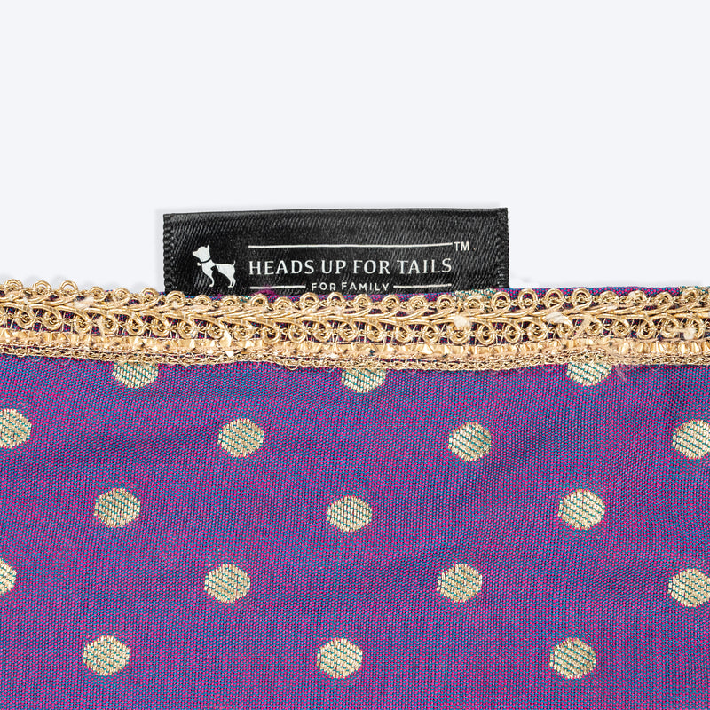 HUFT Desi Glam Knot Bandana For Dog - Purple - Heads Up For Tails