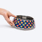 HUFT Love Struck Printed Melamine Bowl for Dogs - Navy - Heads Up For Tails