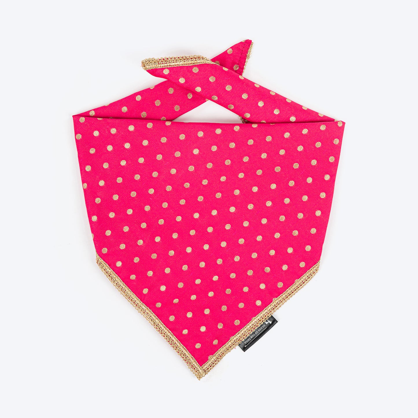 HUFT Desi Glam Knot Bandana For Dog - Pink - Heads Up For Tails