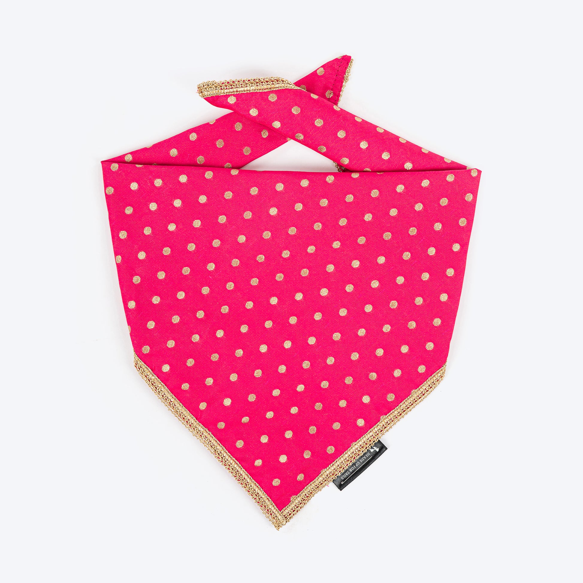 HUFT Desi Glam Knot Bandana For Dog - Pink - Heads Up For Tails