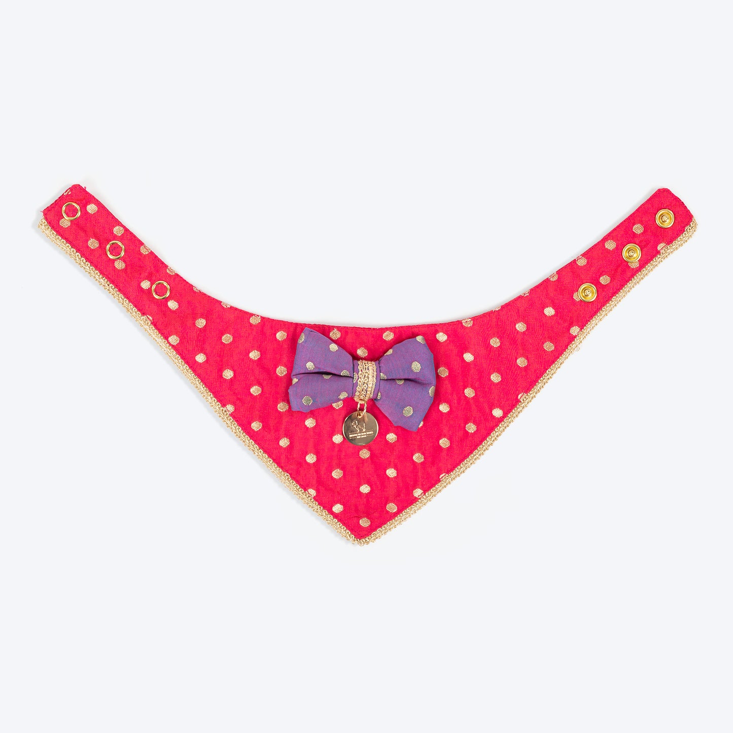 HUFT Desi Glam Bow Scarf For Cat & Puppy - Pink & Purple
