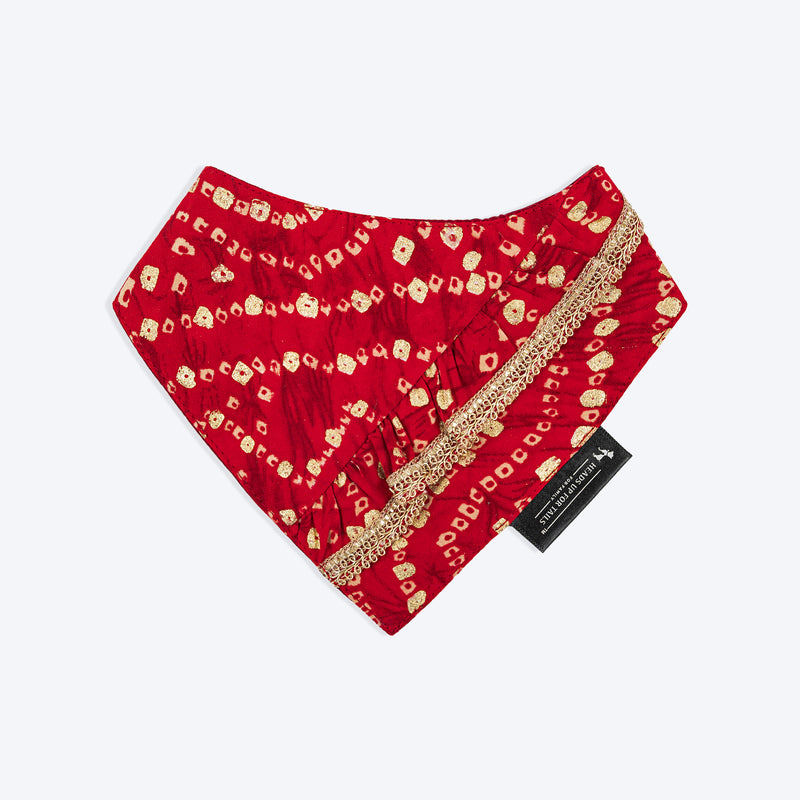 HUFT Super Sitara Scarf For Cat & Puppy - Red - Heads Up For Tails