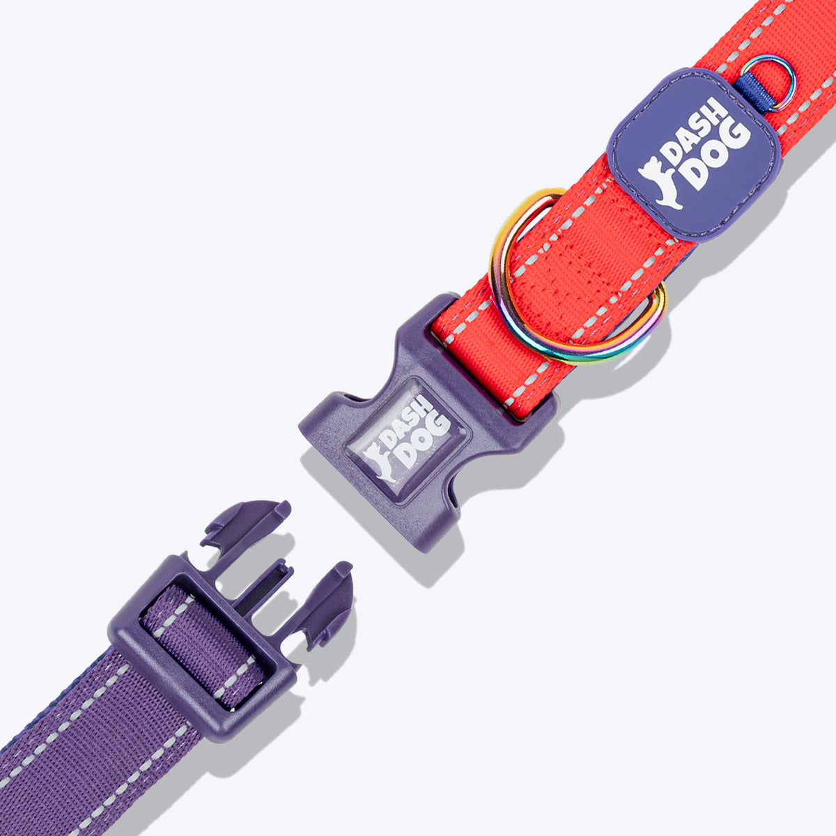 Dash Dog Padded Collar For Dog - Red & Purple