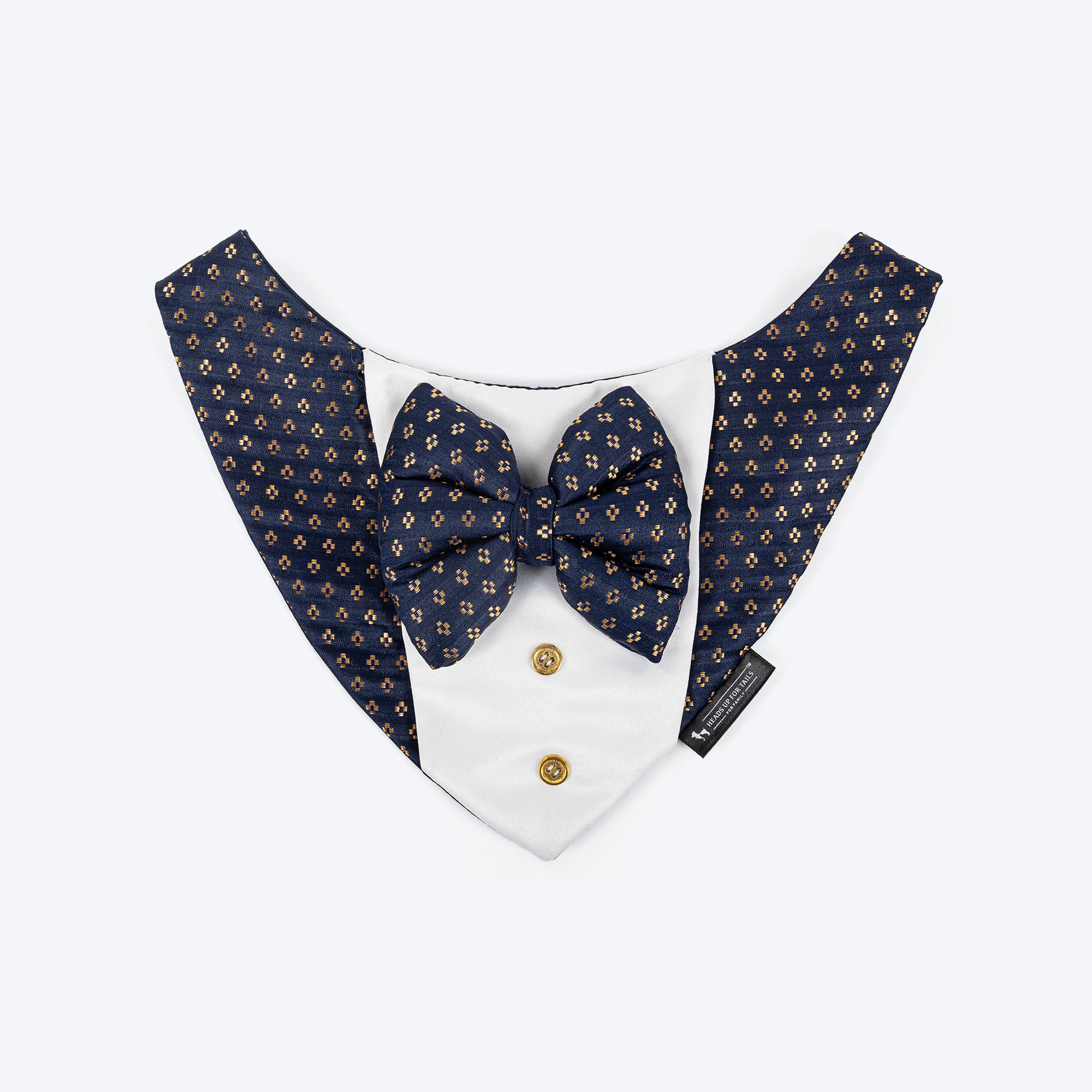 HUFT Shahi Paws Tuxedo Bandana For Dog - Blue - Heads Up For Tails