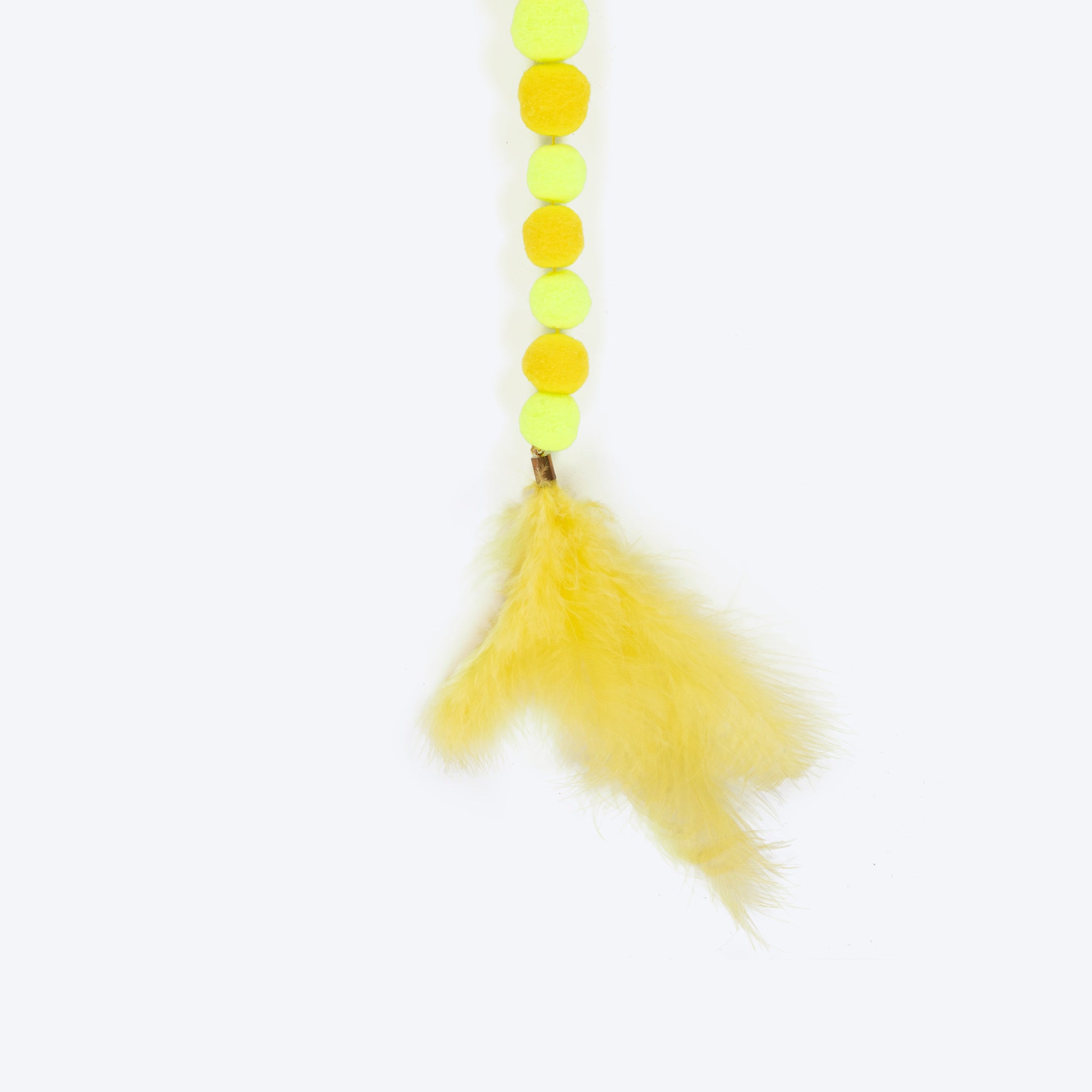 TLC Pompom Dazzle Wand Toy For Cat - Yellow - Heads Up For Tails