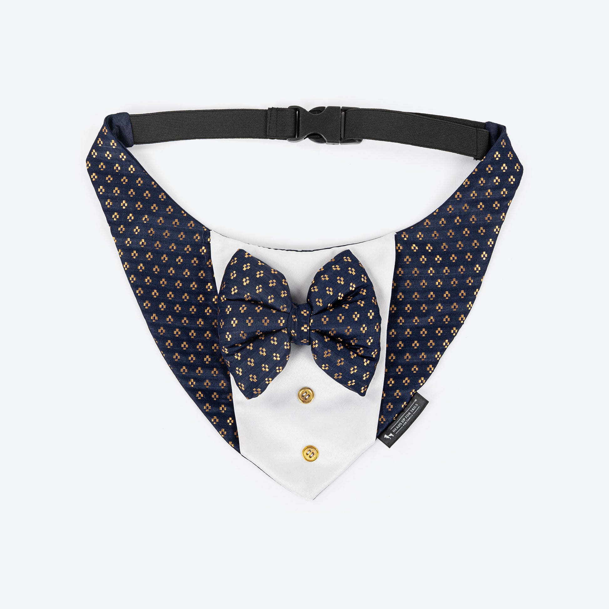 HUFT Shahi Paws Tuxedo Bandana For Dog - Blue - Heads Up For Tails