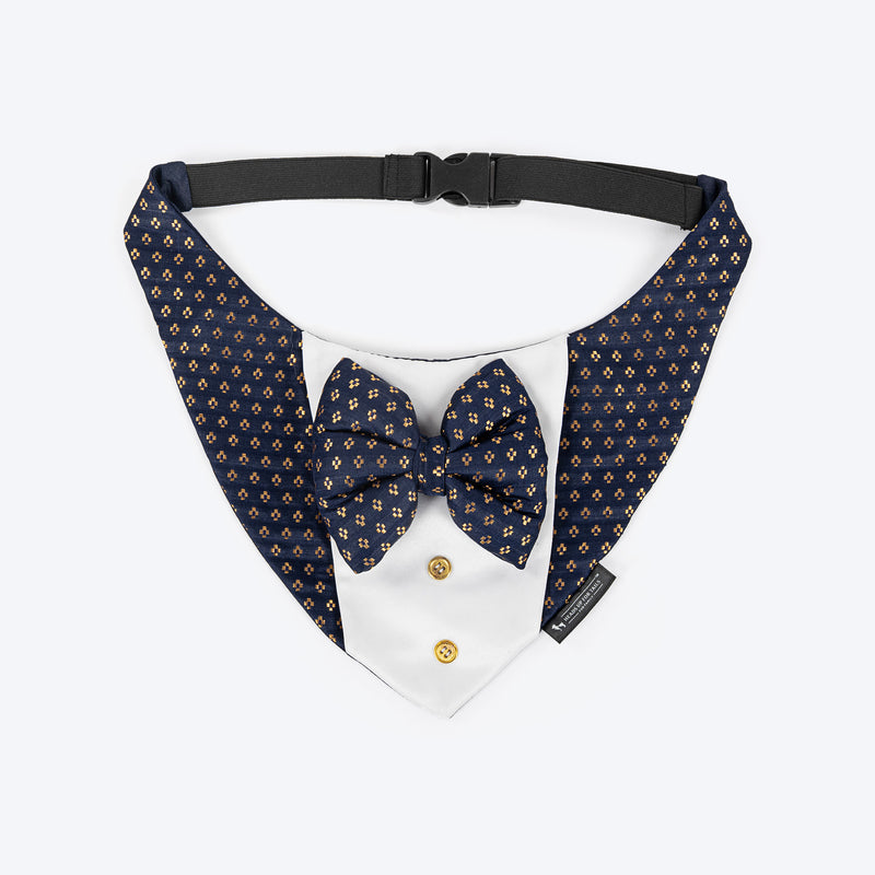 HUFT Shahi Paws Tuxedo Bandana For Dog - Blue - Heads Up For Tails