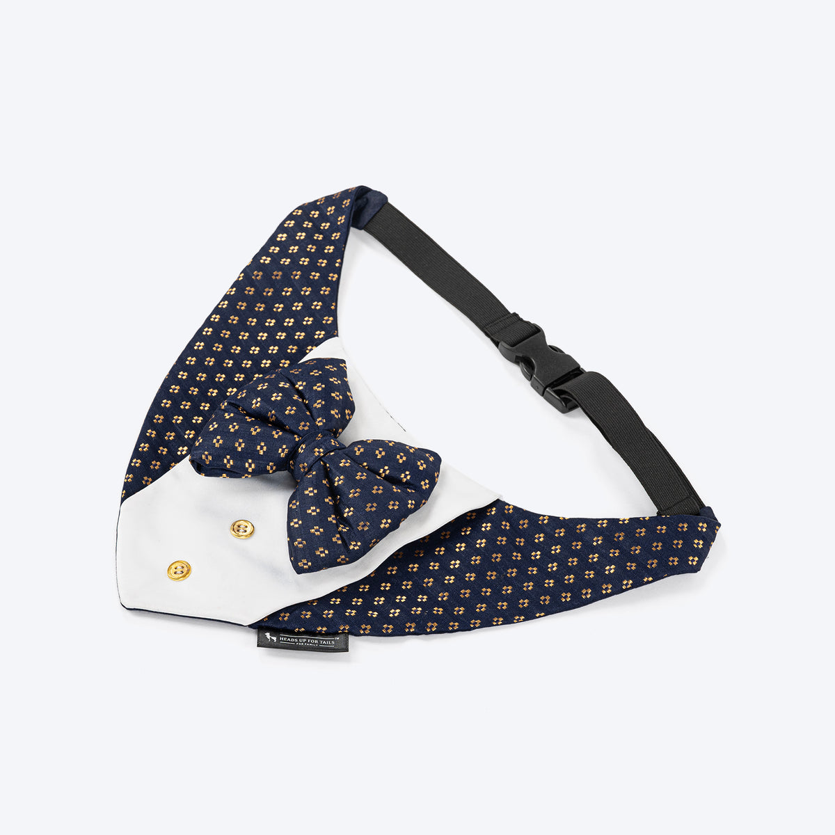 HUFT Shahi Paws Tuxedo Bandana For Dog - Blue - Heads Up For Tails