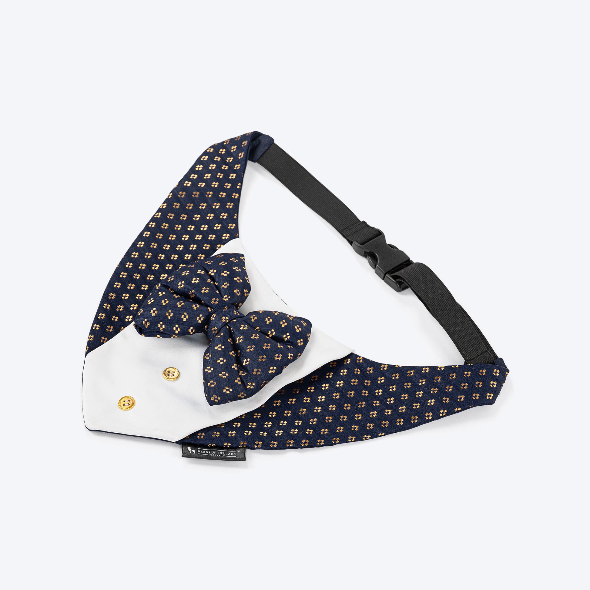 HUFT Shahi Paws Tuxedo Bandana For Dog - Blue - Heads Up For Tails