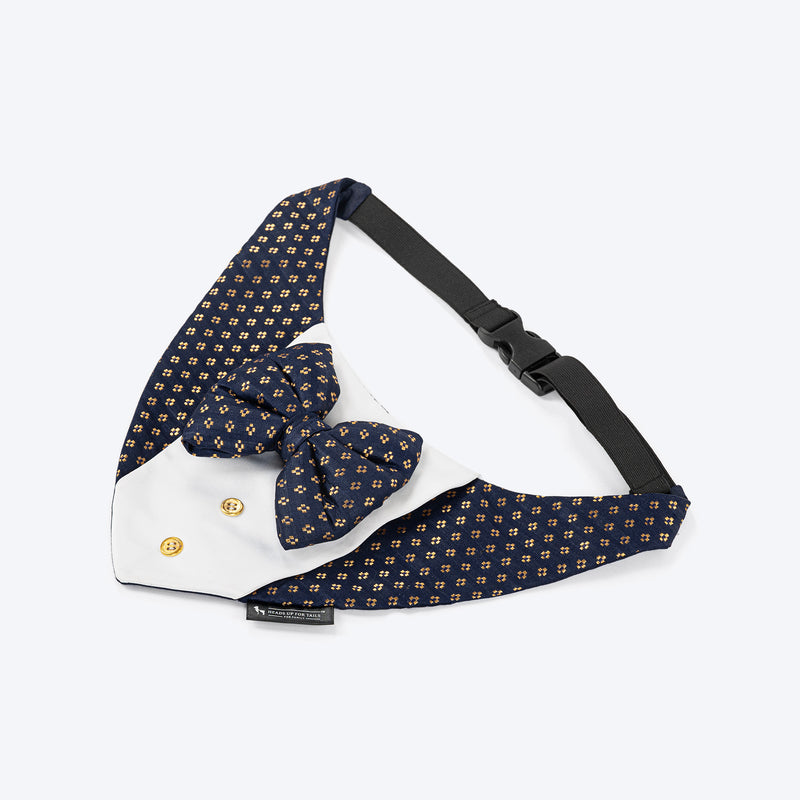 HUFT Shahi Paws Tuxedo Bandana For Dog - Blue - Heads Up For Tails