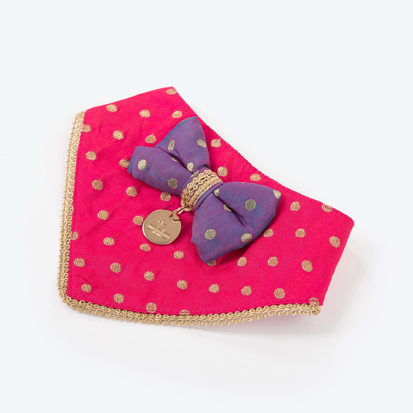 HUFT Desi Glam Bow Scarf For Cat & Puppy - Pink & Purple - Heads Up For Tails