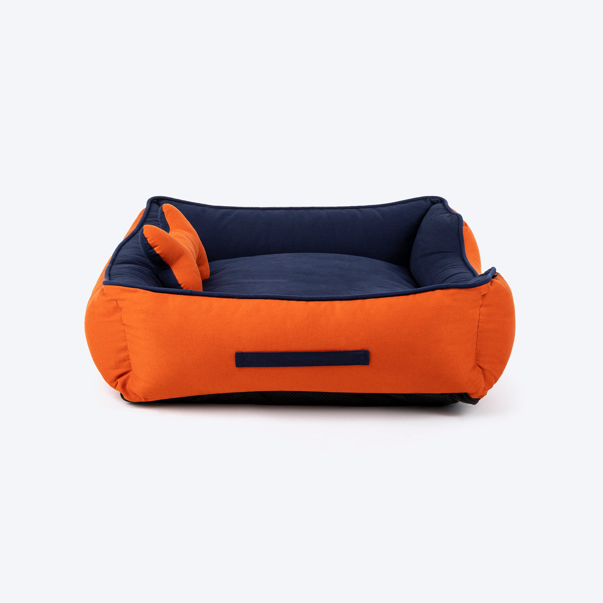 HUFT Classic Lounger Dog Bed - Navy & Rust - Heads Up For Tails