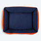 HUFT Classic Lounger Dog Bed - Navy & Rust - Heads Up For Tails