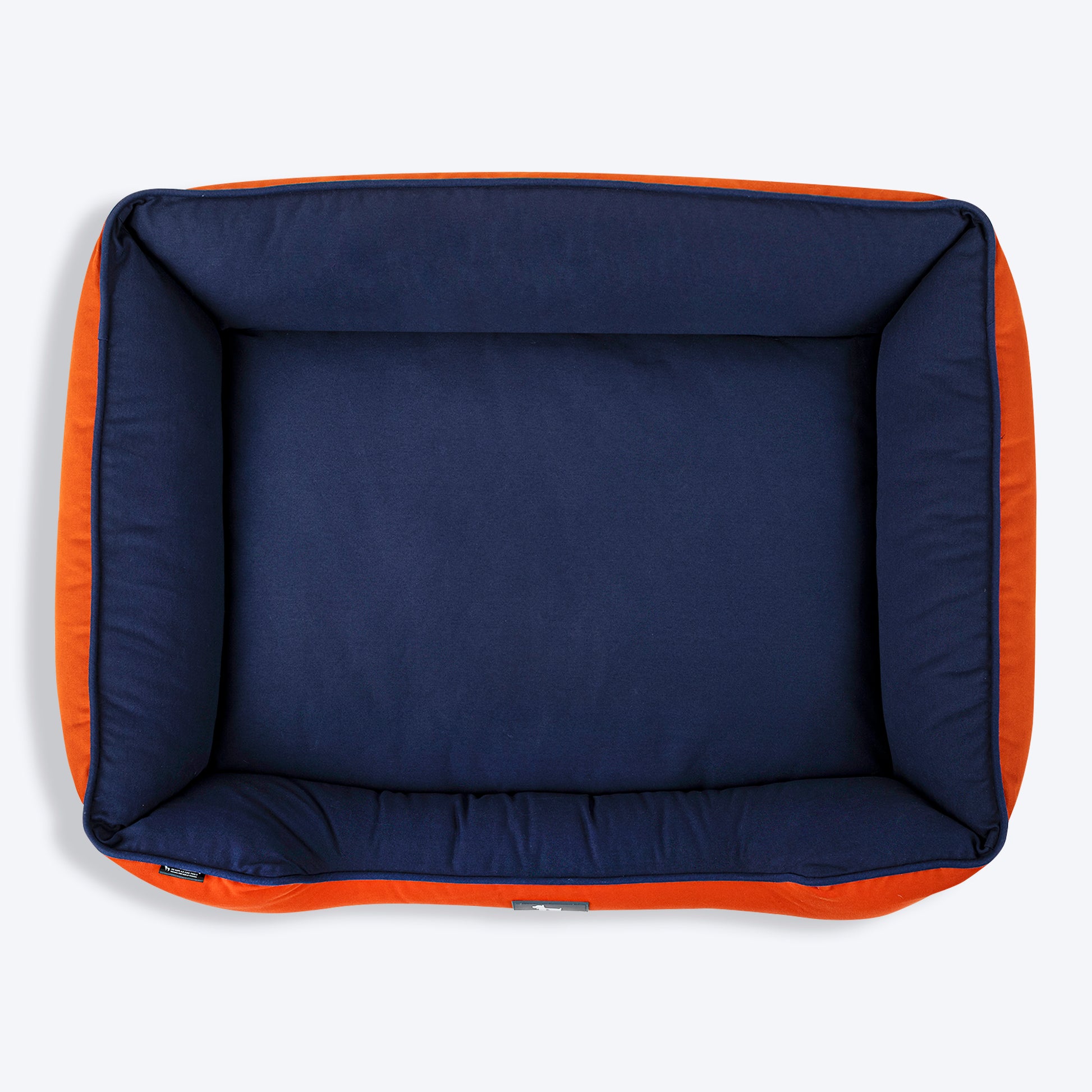 HUFT Classic Lounger Dog Bed - Navy & Rust - Heads Up For Tails