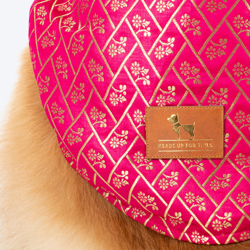HUFT Petals & Pyaar Brocade Sherwani For Dog - Rani Pink - Heads Up For Tails