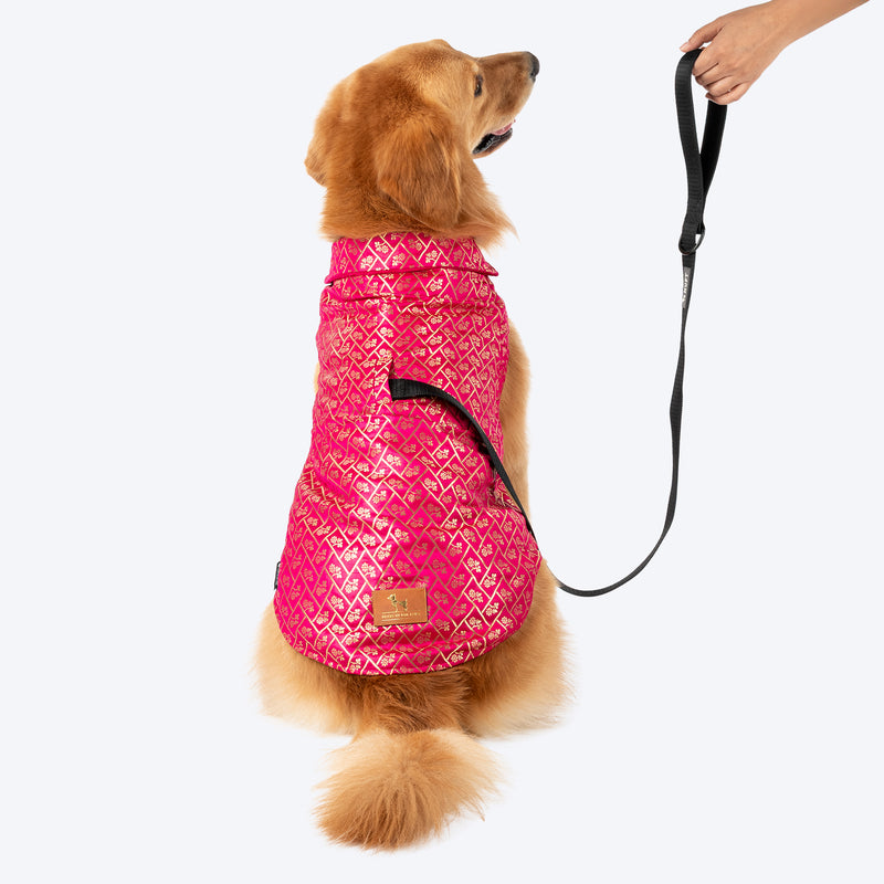 HUFT Petals & Pyaar Brocade Sherwani For Dog - Rani Pink - Heads Up For Tails