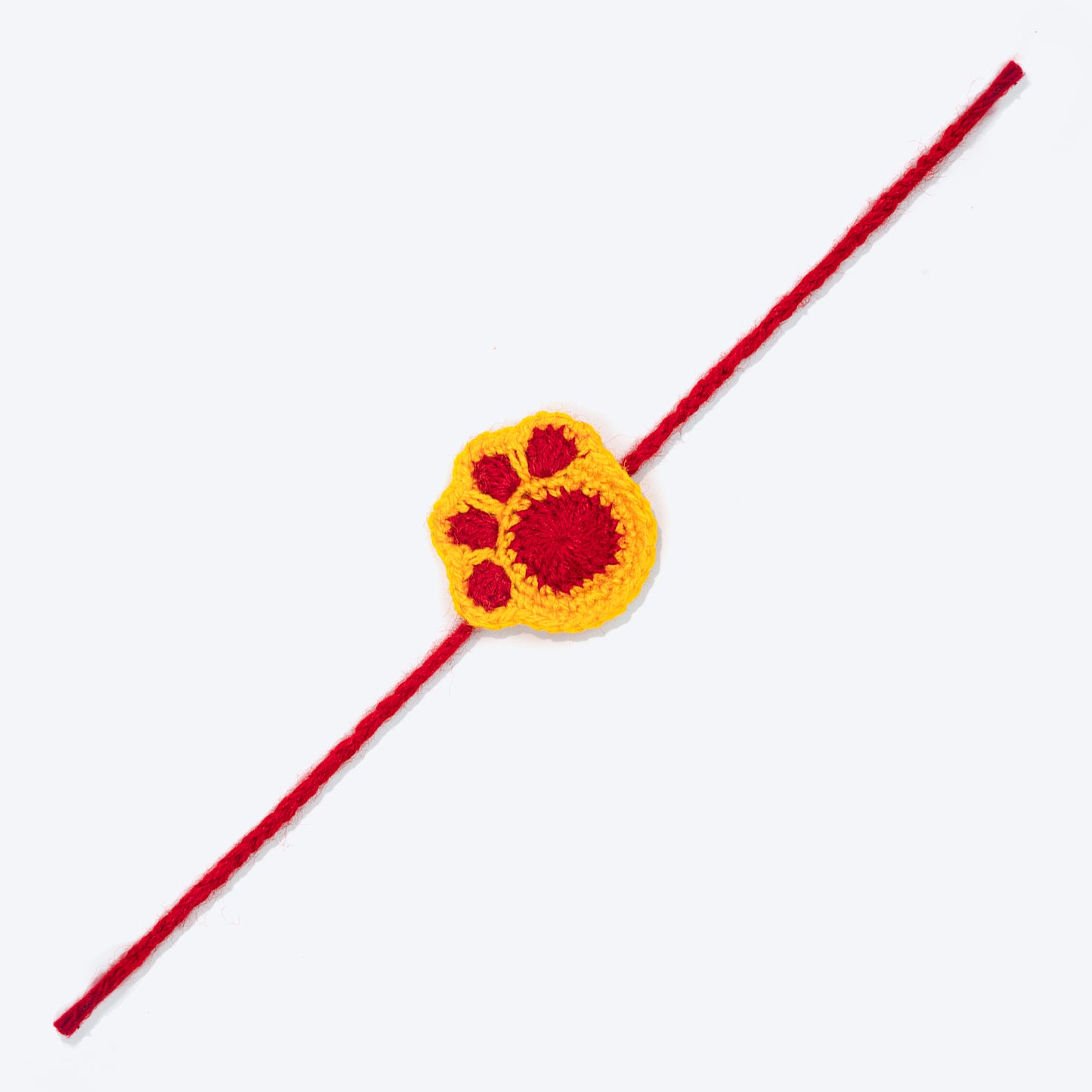 HUFT Furever Bandhan Crochet Rakhi For Cat - Red & Yellow