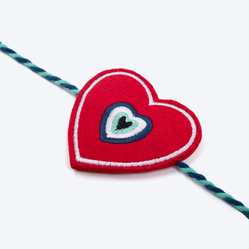 HUFT Dil Se Raksha Tie Rakhi For Dog & Cat - Red - Heads Up For Tails
