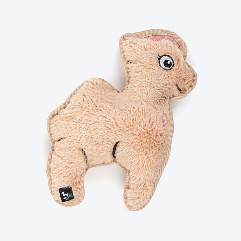 HUFT Snuggellama Squeaky Cuddle Plush Toy For Dog - Brown - Heads Up For Tails
