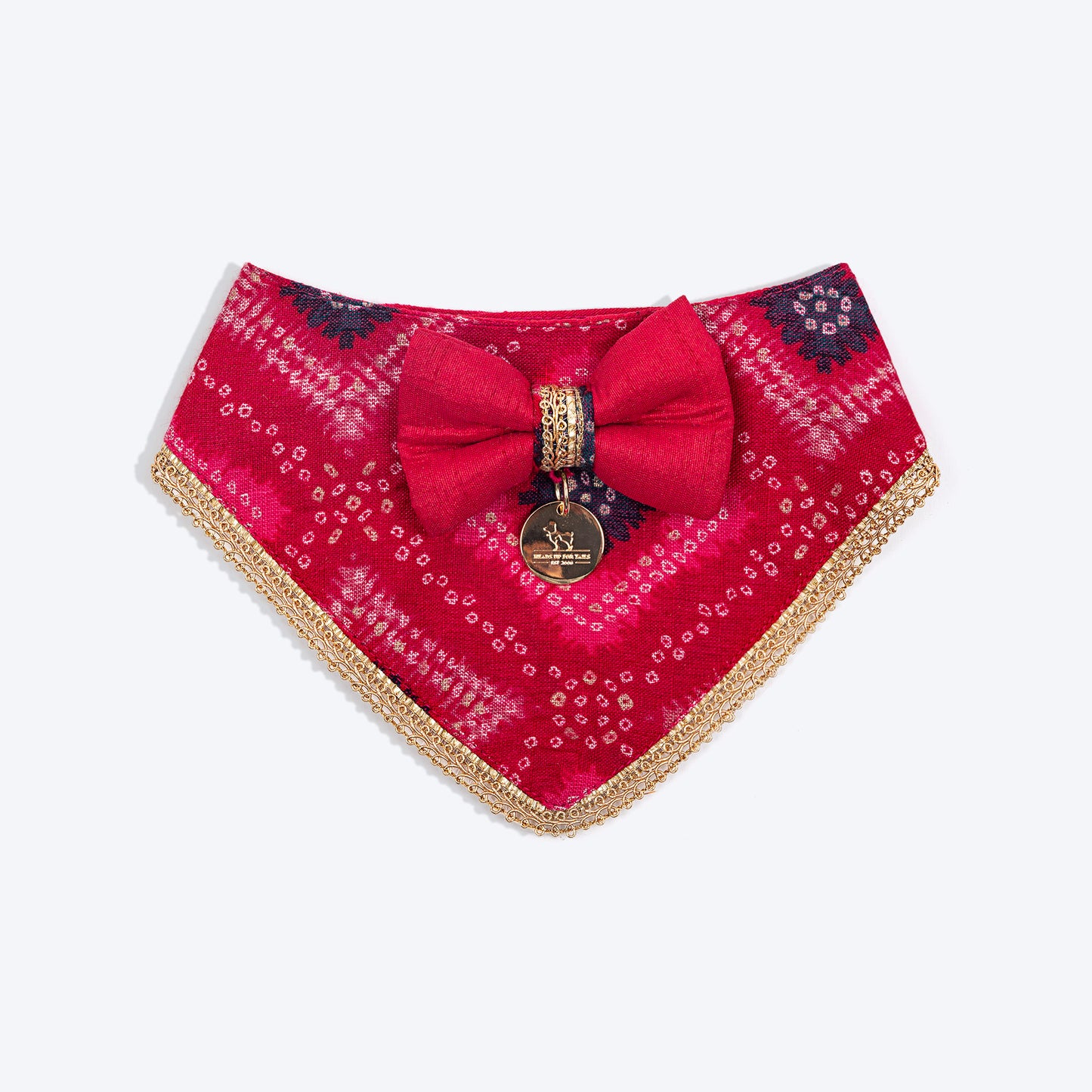 HUFT Rang Riwaz Scarf For Cat & Puppy - Pink - Heads Up For Tails
