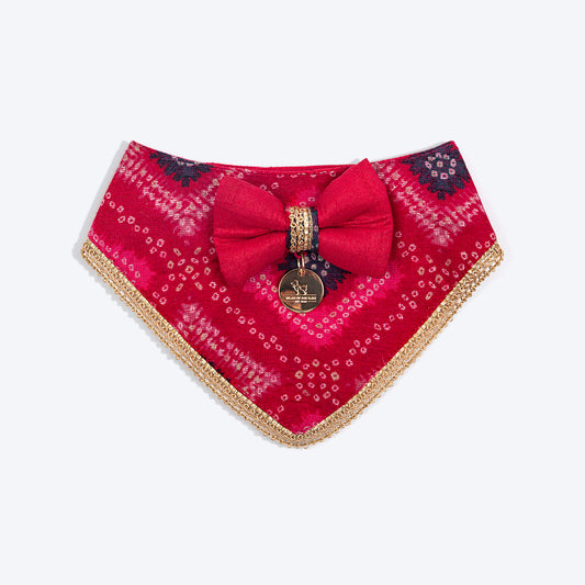 HUFT Rang Riwaz Scarf For Cat & Puppy - Pink - Heads Up For Tails