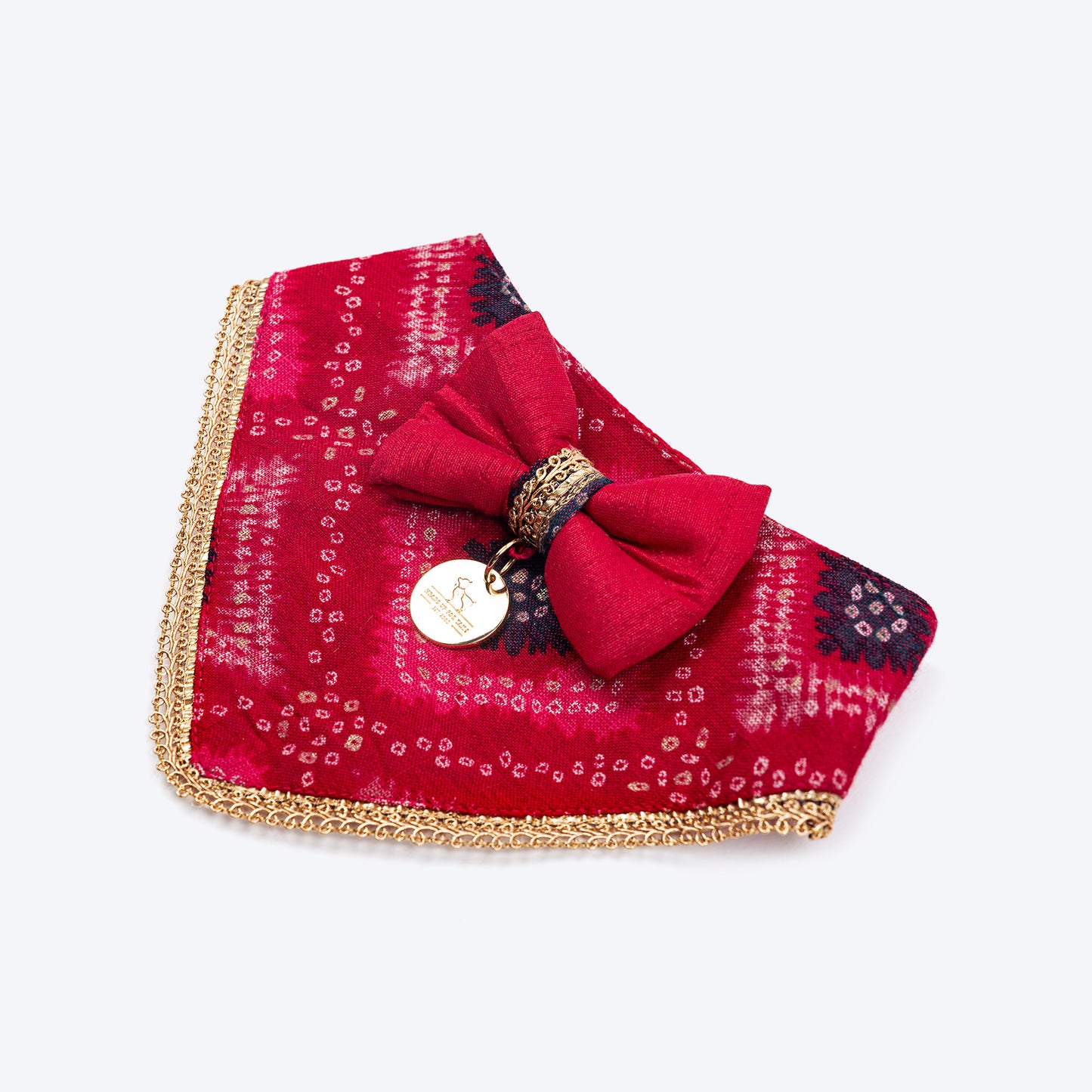 HUFT Rang Riwaz Scarf For Cat & Puppy - Pink - Heads Up For Tails