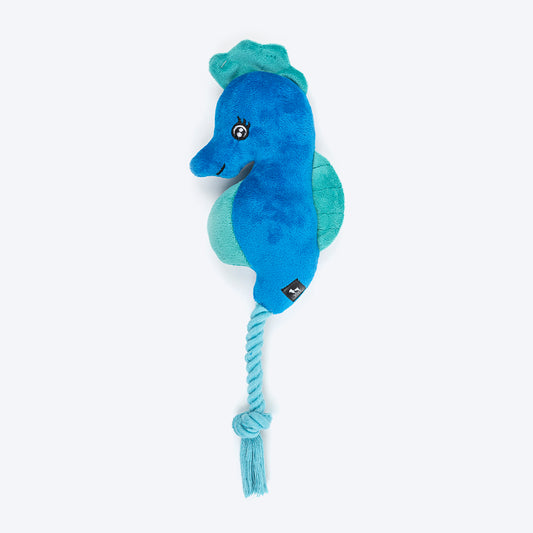 HUFT Sea Horsin Around Squeaky Plush Toy For Dog - Blue