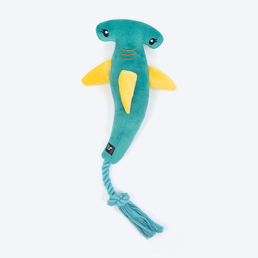 HUFT Snuggly Sharky Squeaky Plush Toy For Dog - Green