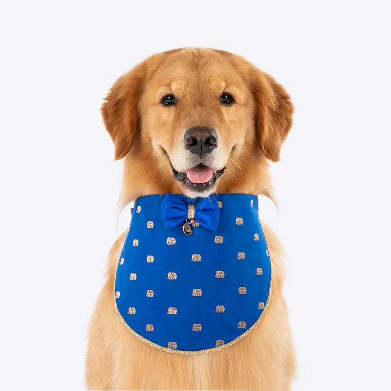 HUFT Royal Elephant Bandana For Dog - Royal Blue - Heads Up For Tails
