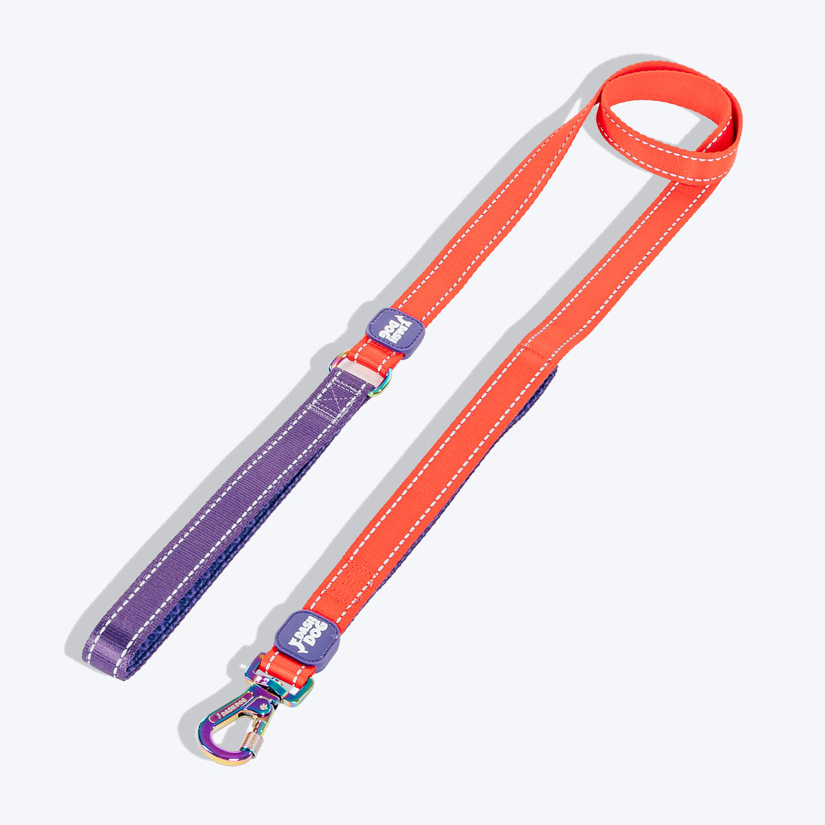 Dash Dog Dual Handle Leash For Dog - Red & Purple