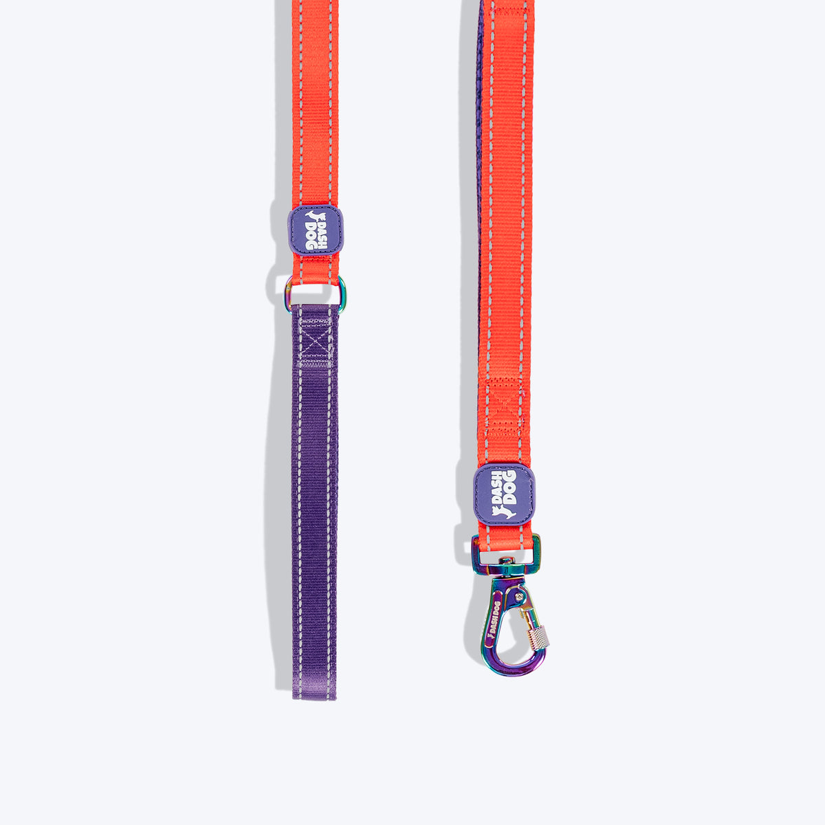 Dash Dog Dual Handle Leash For Dog - Red & Purple