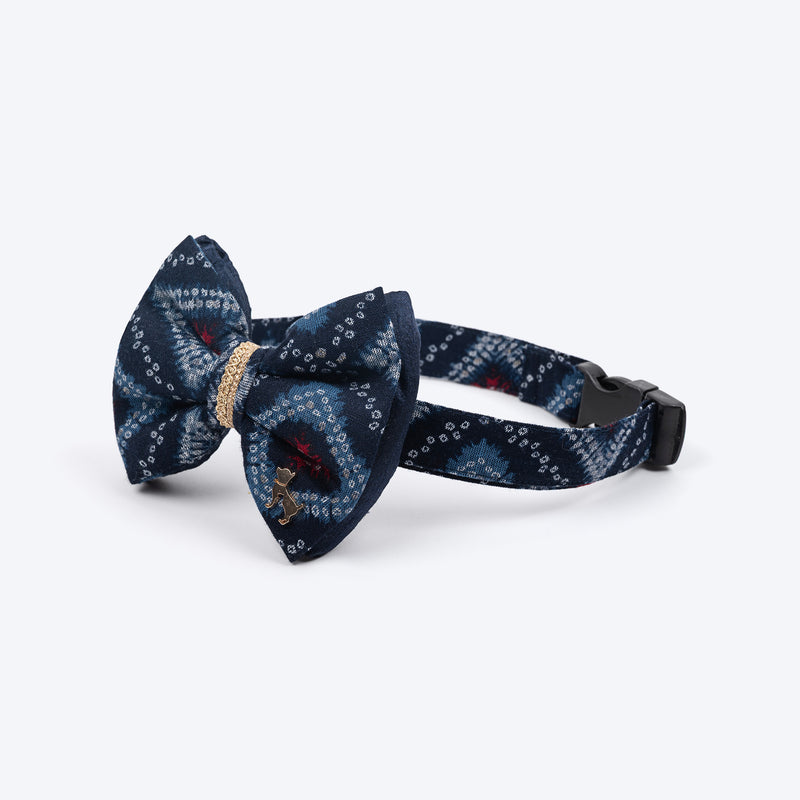 HUFT Rang Riwaz Bow Tie With Strap For Dog - Blue - Heads Up For Tails